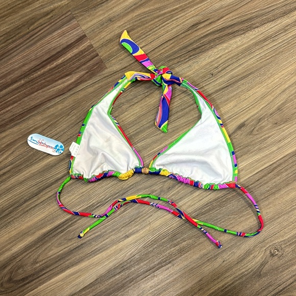 Hoopa Multi Colored Triangle Slide Bikini Top - Picture 4 of 7